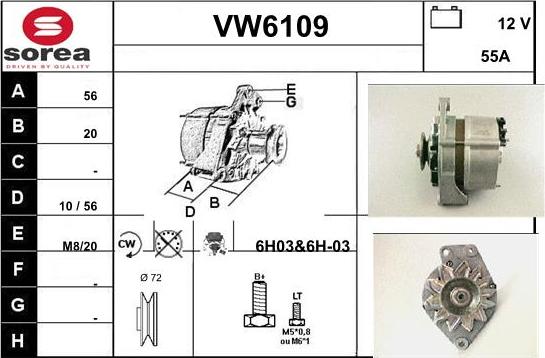 Sera VW6109 - Генератор autocars.com.ua