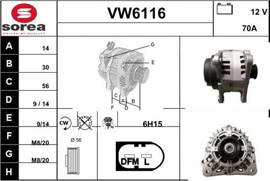 Sera VW6116 - Генератор autocars.com.ua