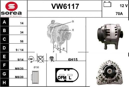 Sera VW6117 - Генератор autocars.com.ua