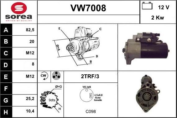 Sera VW7008 - Стартер autodnr.net