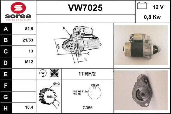 Sera VW7025 - Стартер autocars.com.ua