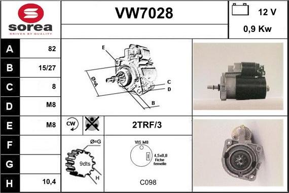 Sera VW7028 - Стартер autocars.com.ua