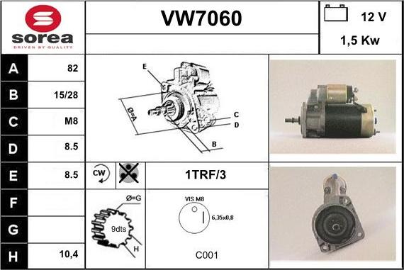 Sera VW7060 - Стартер autocars.com.ua