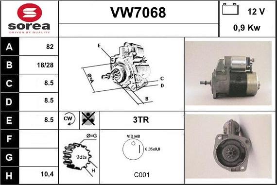 Sera VW7068 - Стартер autocars.com.ua