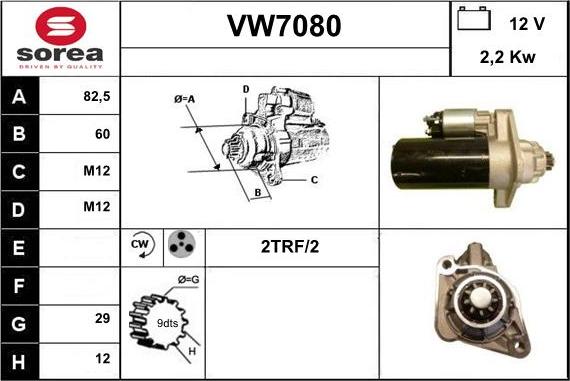 Sera VW7080 - Стартер autocars.com.ua