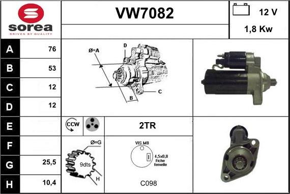 Sera VW7082 - Стартер autodnr.net