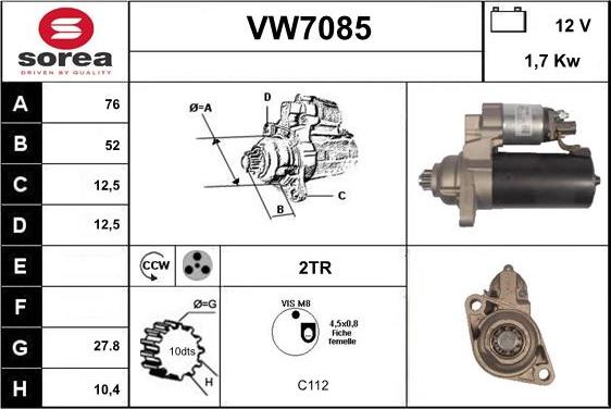 Sera VW7085 - Стартер autodnr.net