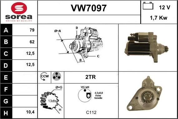 Sera VW7097 - Стартер autocars.com.ua