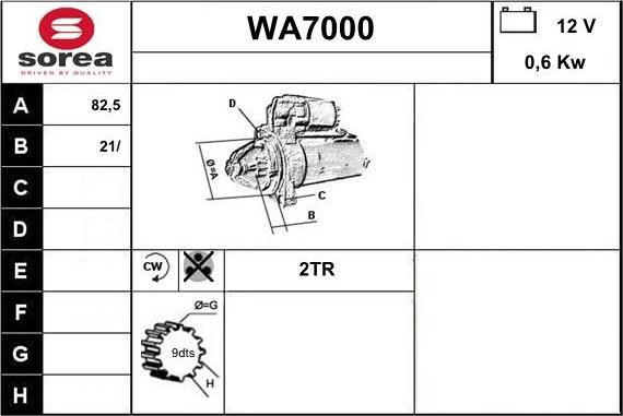 Sera WA7000 - Стартер autocars.com.ua