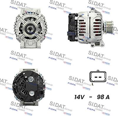 Sidat A12BH0104A2 - Генератор avtokuzovplus.com.ua