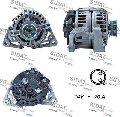 Sidat A12BH0349A2 - Генератор autocars.com.ua