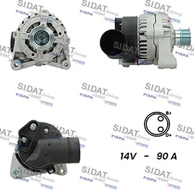 Sidat A12BH0380A2 - Генератор autocars.com.ua