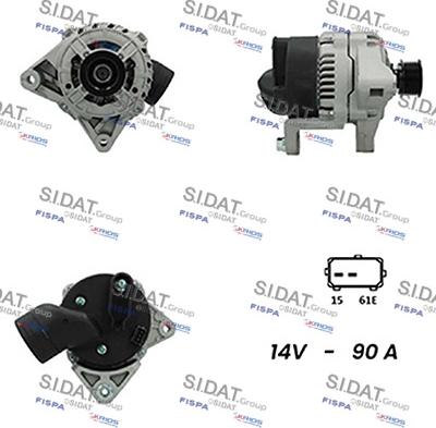 Sidat A12BH0382A2 - Генератор avtokuzovplus.com.ua