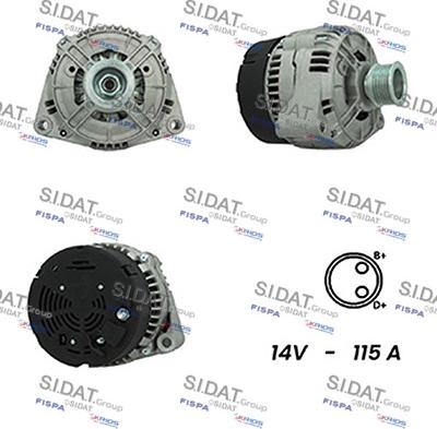 Sidat A12BH0551A2 - Генератор autocars.com.ua