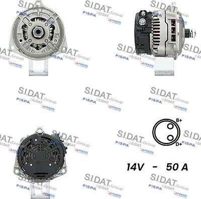 Sidat A12BH0766A2 - Генератор autocars.com.ua