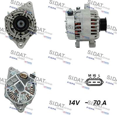 Sidat A12DE0489 - Генератор autocars.com.ua