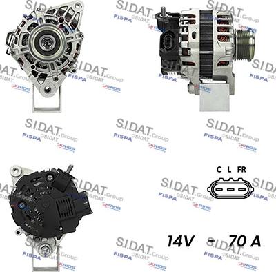 Sidat A12VA0822A2 - Генератор autocars.com.ua