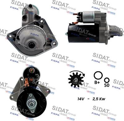 Sidat S12BH0008 - Стартер autocars.com.ua