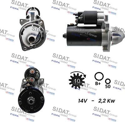 Sidat S12BH0010A2 - Стартер autocars.com.ua