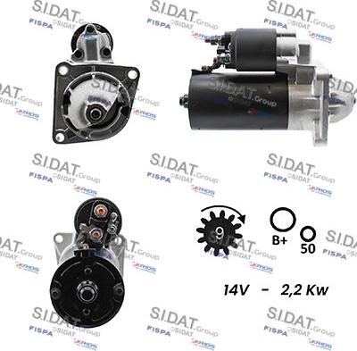 Sidat S12BH0020A2 - Стартер avtokuzovplus.com.ua