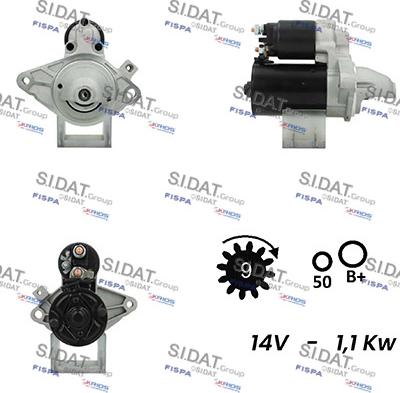 Sidat S12BH0067A2 - Стартер autocars.com.ua