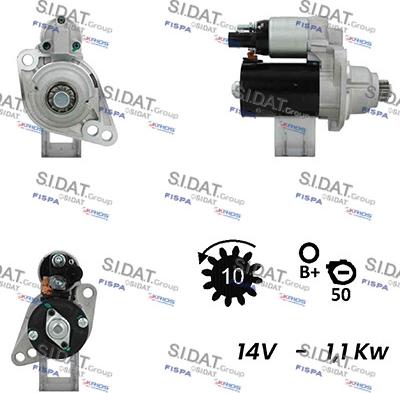 Sidat S12BH0072A2 - Стартер avtokuzovplus.com.ua