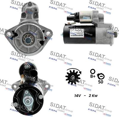 Sidat S12BH0073 - Стартер autocars.com.ua