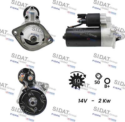 Sidat S12BH0087A2 - Стартер autocars.com.ua