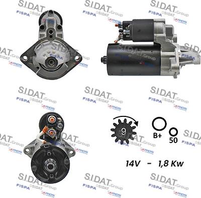 Sidat S12BH0090A2 - Стартер avtokuzovplus.com.ua