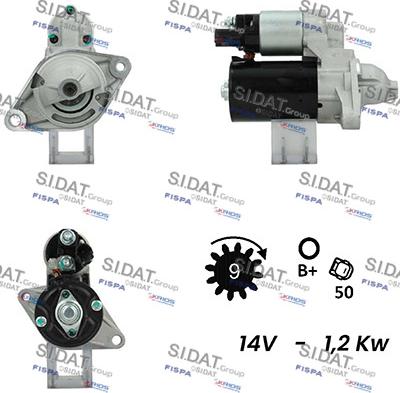 Sidat S12BH0168A2 - Стартер autocars.com.ua