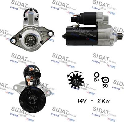 Sidat S12BH0177A2 - Стартер autocars.com.ua