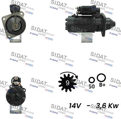 Sidat S12BH0182A2 - Стартер autocars.com.ua