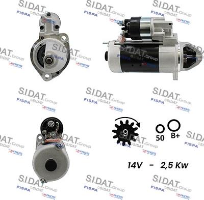 Sidat S12BH0185A2 - Стартер avtokuzovplus.com.ua