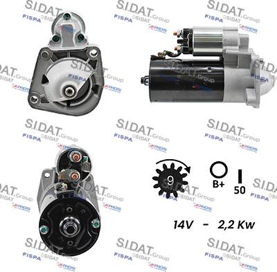 Sidat S12BH0198A2 - Стартер autocars.com.ua