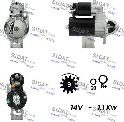 Sidat S12BH0202A2 - Стартер avtokuzovplus.com.ua