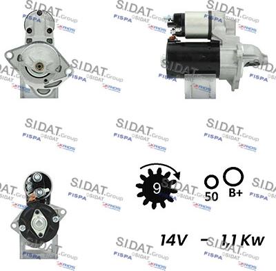 Sidat S12BH0206A2 - Стартер avtokuzovplus.com.ua