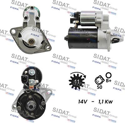 Sidat S12BH0225A2 - Стартер autocars.com.ua