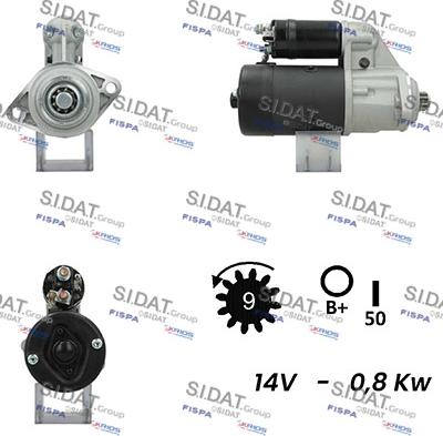 Sidat S12BH0242A2 - Стартер autocars.com.ua