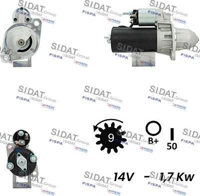 Sidat S12BH0243A2 - Стартер autocars.com.ua