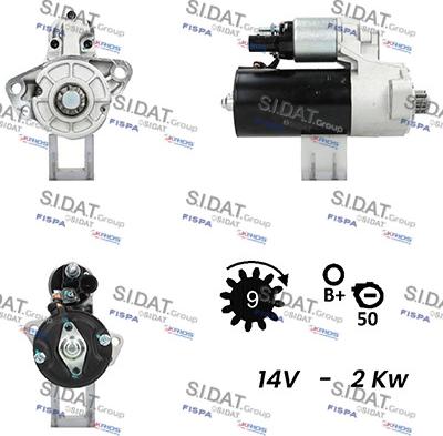 Sidat S12BH0252A2 - Стартер avtokuzovplus.com.ua