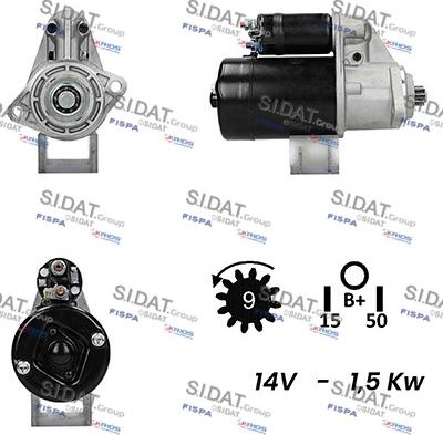 Sidat S12BH0258A2 - Стартер autocars.com.ua