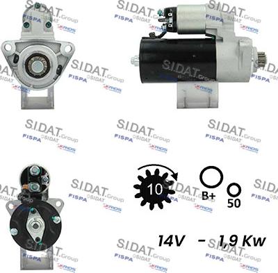 Sidat S12BH0260A2 - Стартер avtokuzovplus.com.ua