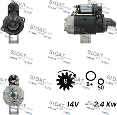 Sidat S12BH0261A2 - Стартер autocars.com.ua