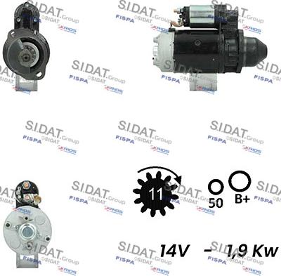 Sidat S12BH0264A2 - Стартер autocars.com.ua