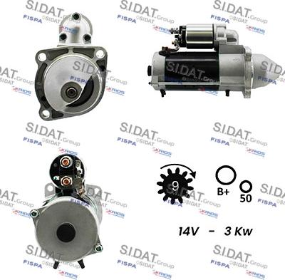 Sidat S12BH0265 - Стартер autocars.com.ua