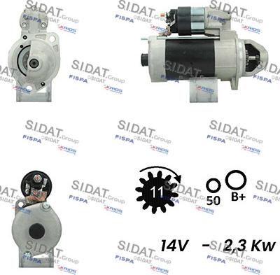 Sidat S12BH0266A2 - Стартер avtokuzovplus.com.ua