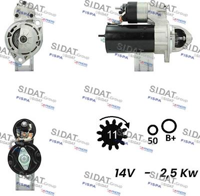 Sidat S12BH0268 - Стартер autocars.com.ua