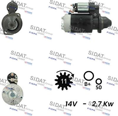 Sidat S12BH0287A2 - Стартер autocars.com.ua