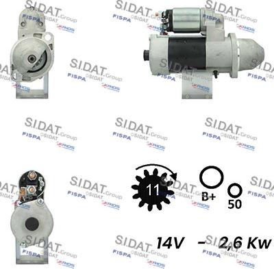 Sidat S12BH0288A2 - Стартер avtokuzovplus.com.ua