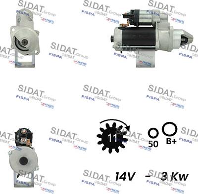 Sidat S12BH0290A2 - Стартер avtokuzovplus.com.ua